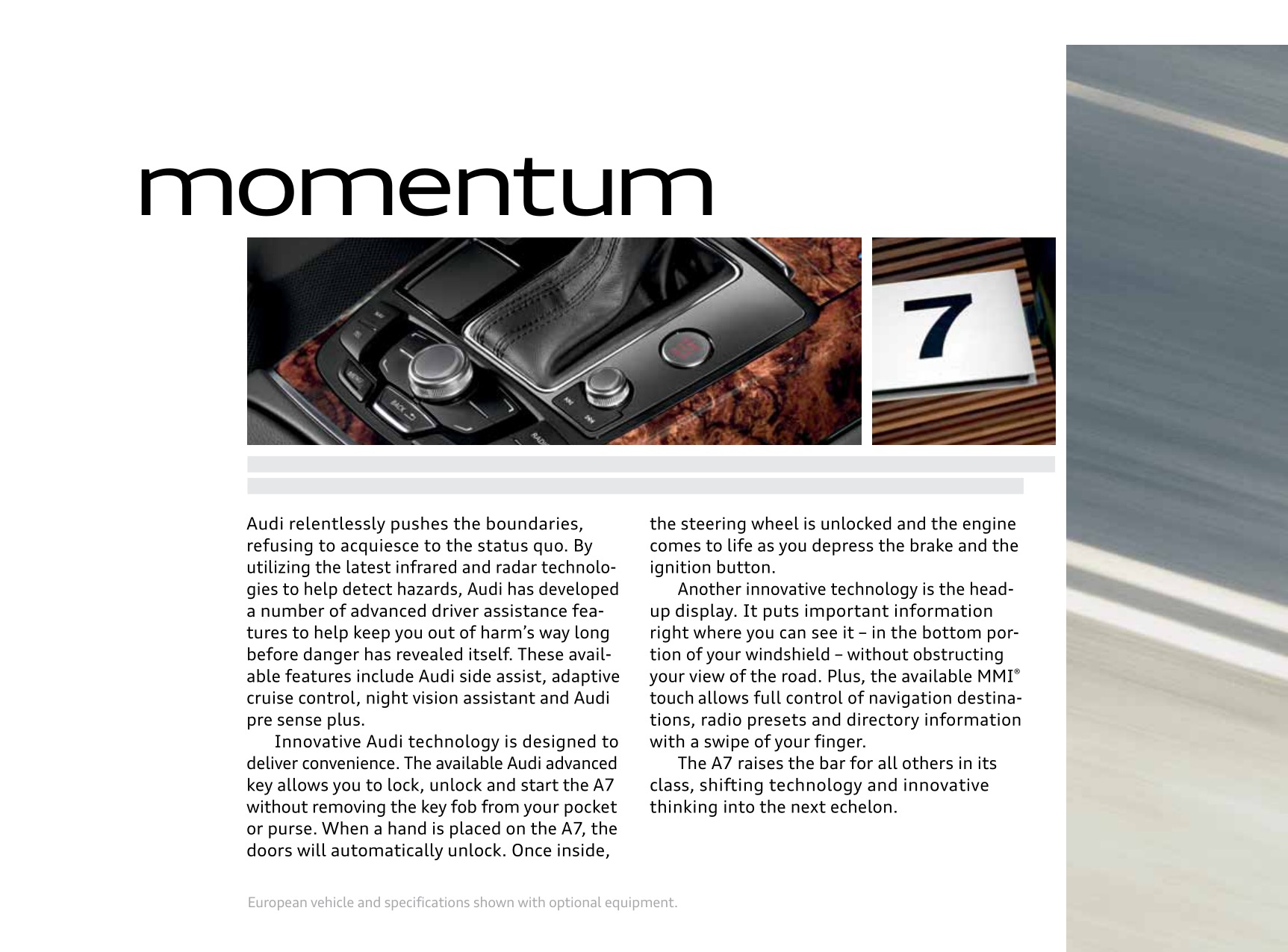 2012 Audi A7 Brochure Page 18